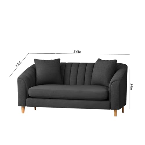 Image of Casaliving Doraldo 2 Seater Sofa Set for Living Room (Black Colour Fabric) Premium Fabric Sofa for Living Room