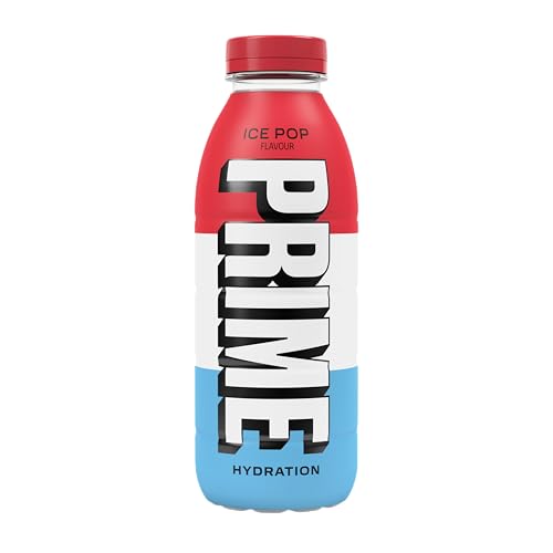 PRIME Hydration Ice Pop, bebidas deportivas, con electrolitos mejorados para una hidratación óptima, 250 mg de BCAA, vitamina B, antioxidantes, bajo contenido en azúcar, 500 ml
