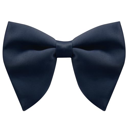 Image of Luckyvestir Oversized Bow Ties for Men, Pre Tied Clip on Men's Black Bowtie for Wedding Tuxedo Banquets Formal Wear