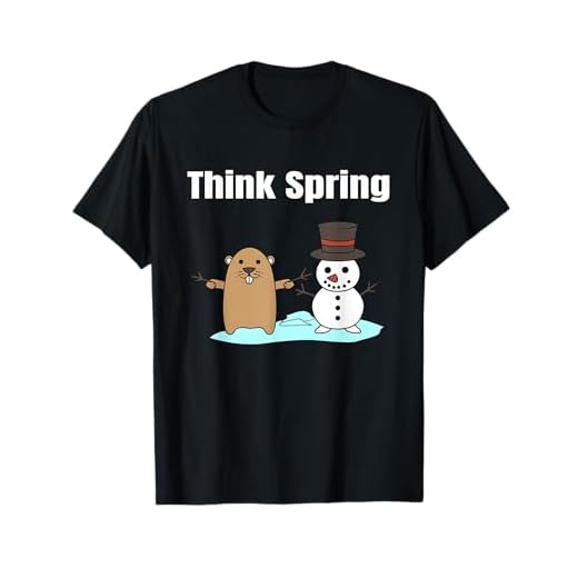 Think Spring Ground Hogs Day Punxsutawney Phil Woodchuck Ani T-Shirt
