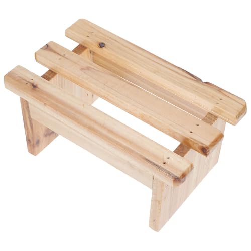 VILLFUL Taburete Reposapiés para Sauna y Baño Madera Maciza Pintura 11 CM Antideslizante y Resistente Multiusos para Sala Dormitorio y SPA Cómodo y Seguro