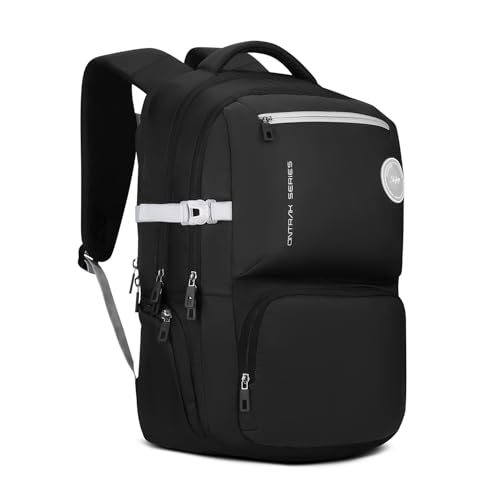Image of Skybags Ontrak 17 Inch Compatible Laptop Backpack 30L | 3 Compartments with Quick-Access Front Pocket & Rain Cover | Air-Mesh Back Panel & Side Pocket | Office & Travel Backpack for Men & Women