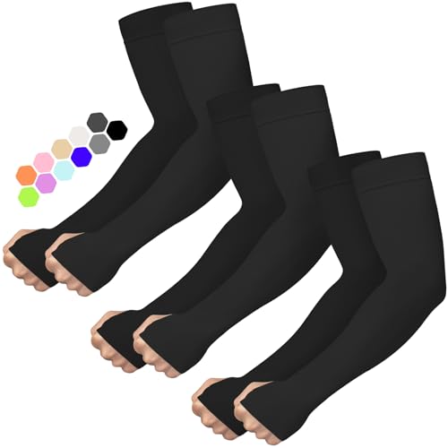 Arm Sleeves for Men Women Tattoo Cover Up UPF 50 UV SUN Protection Cooling Sun Sleeves with Thumb Hole