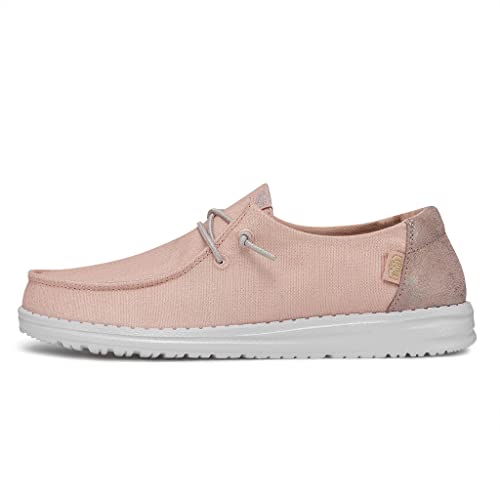 Image of HEYDUDE Women's Wendy Glitter Rose Crystal Size 7 | Women's Shoes | Women's Slip On Shoes | Comfortable & Light-Weight
