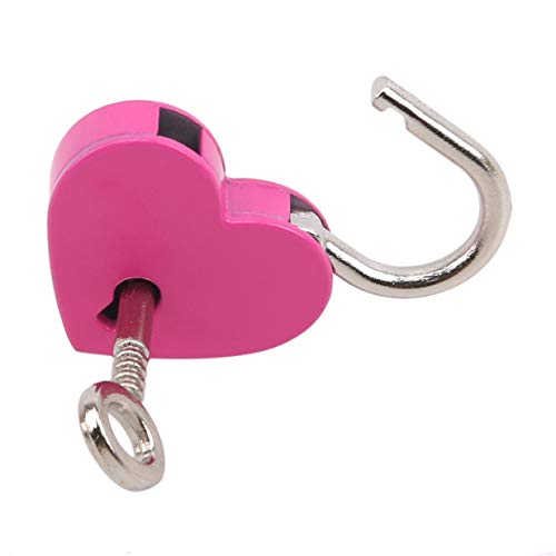 Image of EJY Retro Mini Love Heart Shape Padlock Suitcase Luggage Lock with Keys for Gym,Sports,Employee Locker,Outdoor,Rose Red