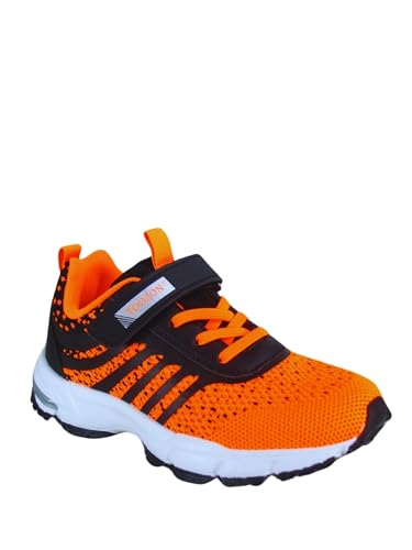 toozon Kids Girls and Boys Lightweight Strap Running Athletic School Sneakers Shoes, Orange 11