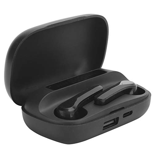 K12 Bluetooth-oortelefoon - Draadloze Bluetooth-koptelefoon Headset LED-display-oordopjes met oplaaddoos, zwart - Image 3