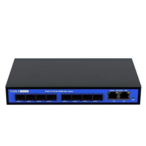 Image of CableRack 8 Port SFP Unmanaged Ethernet Optical Switch with 4 Singlemode and 4 Multimode SFP Transceivers