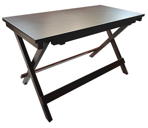 Image of fplus Teak Wood Folding Table 32x16x18 Inches | Foldable Side Table for Living Room, Bedroom & Balcony
