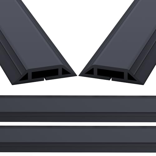 Image of Eapele Floor Cord Cover 10ft (2 Pack) Cord Covers for Wires on Floor, Heavy Duty Extension Cord Cover, Rubber Floor Cable Cover, Prevent Trip Hazard for Sidewalk Home Office Outdoor or Indoor Settings