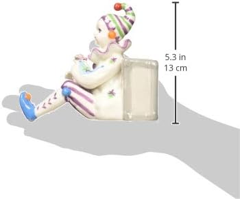 Miniatura 3 de Cosmos Gifts 20932 Figura musical de payaso de porcelana fina sentado junto al equipaje (Música melodía Qué mundo maravilloso), 5 58 pulgadas de alto