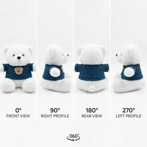 Image of Cute Teddy Bear Soft Toy Plush Stuffed Animal with Sweater for Kids Baby - Soft Huggable Teddy Doll for Cuddling, Birthday Gift & Home Decor 25CM