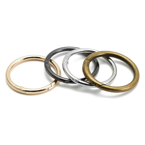 QIUTIMIY 15pcs Trigger Spring O Ring Metal Round Carabiner Clip Snap for Handbag Craft Making,Keyrings Buckle - Image 4