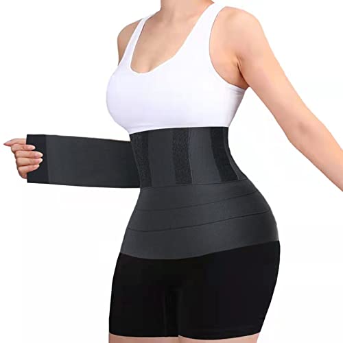 Waist Wraps for Stomach,Adjust your Snatch Waist Trimmer Tummy Sweat Wraps Belt for Women,Belly Body Shaper Compression Wrap,Gym Accessories Blackâ€¦