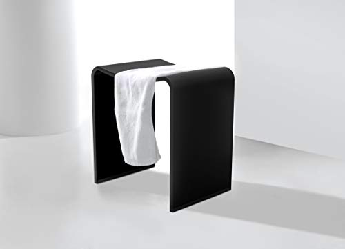 Preisvergleich Produktbild schwarzer Mineralguss-Duschhocker Model-U