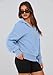 PRETTYGARDEN Women's 2026 Fall Hooded Sweatshirts Long Sleeve Half Zip Cropped Hoodies Pullover Winter Fashion Clothes (Sky Blue,Large)