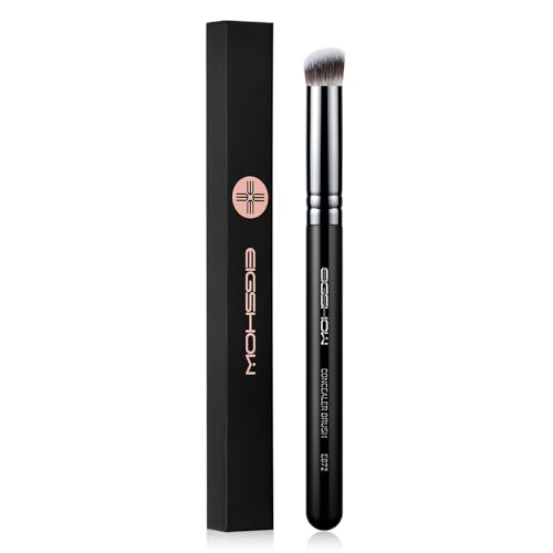 EIGSHOW Concealer Brush, Precise Angled Foundation Brush with Vegan Soft Synthetic Bristles for Concealing, Blending with Liquid Cream Powder (E872)