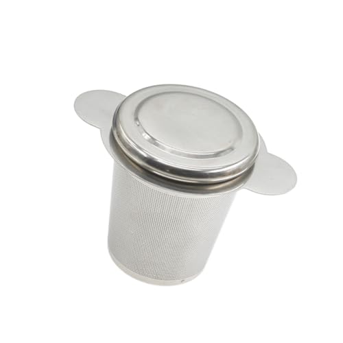 FUNOMOCYA Stainless Tea Infuser Fine Mesh Tea Strainer for Loose Tea Cup Silver Round Handle