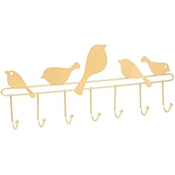 Perchero Nórdico Simple CAZARU Perchero Nordic Simple Bird Hook Free Punch Probador Pared Baño Colgador Dormitorio Estante Estante de Almacenamiento de Cocina Perchero montado en la Pared