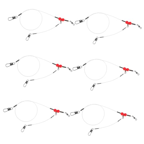 VANZACK 6-Pack Lure Leader Wire Saltwater Fishing Tackle High-Strength Fishing Leader Strings Swivels Snap Design Portable Wire