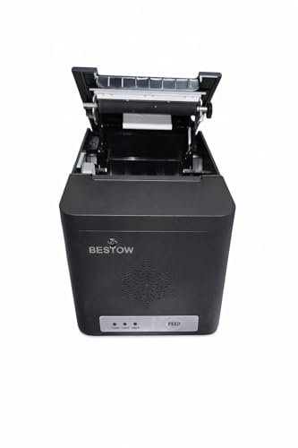 Image of Bestow TRP-E801 80 mm Thermal Receipt Printer with USB and LAN Support Auto Cutter High Speed POS Billing Printer Black