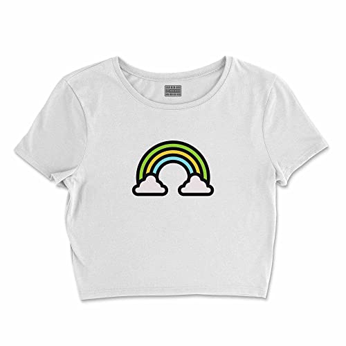 T-Shirt Blanc Femme Taille Courte L Buwtswi résout les plis
