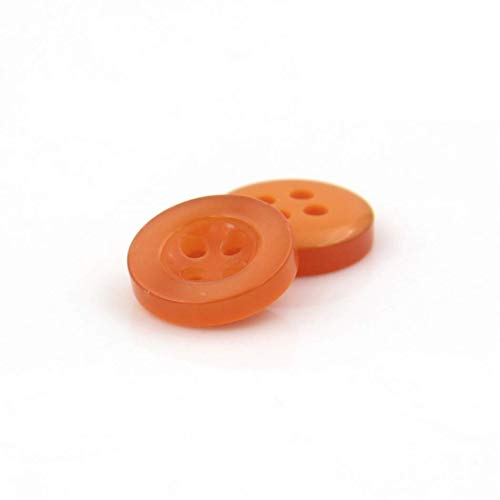Wanana 50Pcs Of Multicolor Wide Edge Resin Button - Hand Sewing Diy Pearlescent Button - Replacement Button For Shirts Cotton Jackets Orange 11Mm X 50Pcs #TOP3