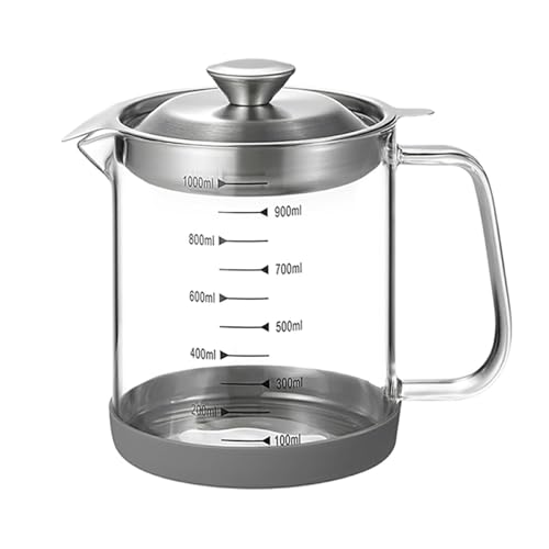 Trekiz �K���X���I�C���|�b�g �ϔM ��e�� �I�C���|�b�g 304�X�e�����X���t�B���^�[�t�� �c�Ԃ���� �L�b�`���p�i �I�C���^���N �ڐ���t���v�ʃJ�b�v�t�� �ƒ�p/�Ɩ��p (1000ml)