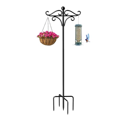 Gancho De Pastor Al Aire Libre | De Metal Ajustable De Dos Lados con Base De 5 Puntas, Soporte Decorativo De Hierro Decorativo, Gancho De Colgilla De Jardín Resistente A La Intemperie | Accesorio