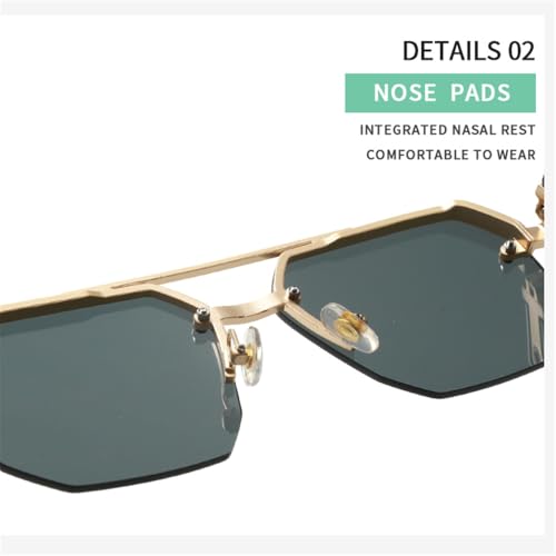 Double Bridge Rimless Shades Oversized Gradient UV400 Eyewear4