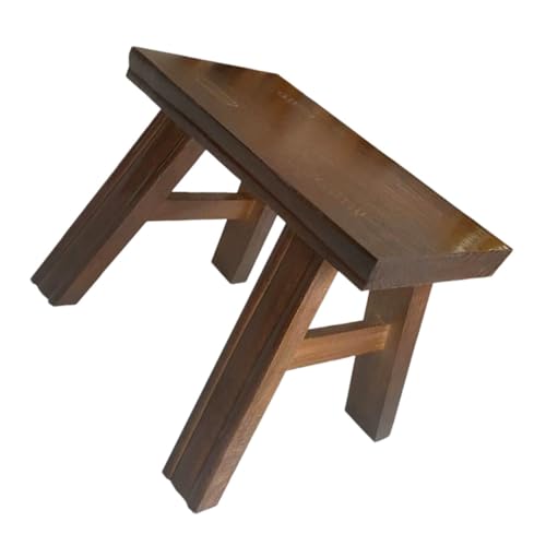 Cabilock Wooden Foot Stool for Boys and Girls and Adults Rustic Step Stool for Bathroom Kitchen Multiuse Sturdy Indoor Bench