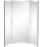 Hamilton Hills Tall Full Length Trifold Mirror - 3 Panel Full Body Vanity, Makeup, Bathroom Mirror -...