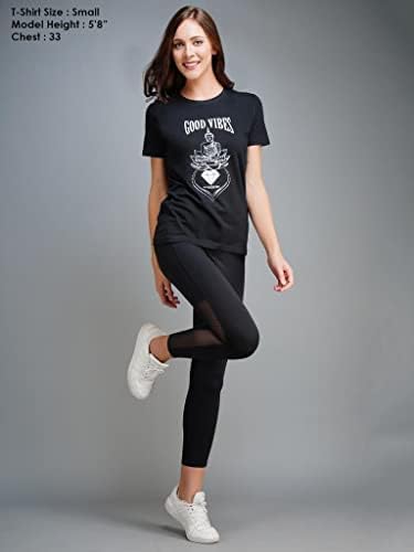 Image of Women's Cotton Regular Fit Yoga Gym /Sports Activewear T-Shirt -(MLMY3)