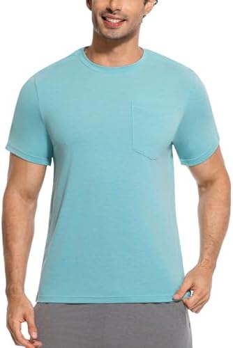 RefindWin Mens Post Shoulder Surgery Shirt Short Sleeve Tear Away Shirts Adaptive Clothing Men Chemo Port Shirts Cyan XL — view 6