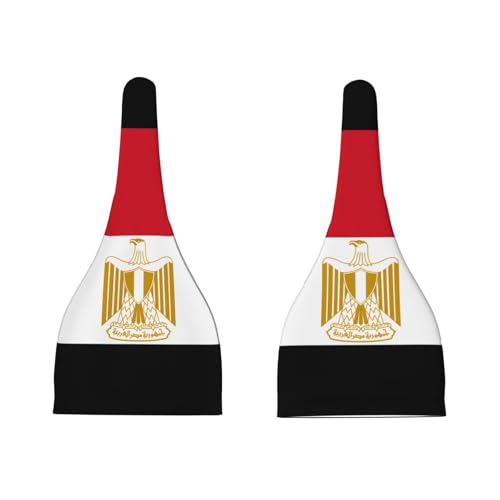 Newborn Baby Hat, Egyptian Flag Print Soft Top Knot Beanie Cap, Cute Baby Headwear for 0-6 Months Black3