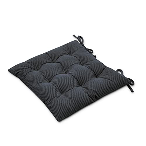 Paco Home Sitzkissen mit Befestigungsbänder 40x40 Stuhl Bürostuhl Kissen Stuhlkissen Innen Indoor versch. Farben 2er Set