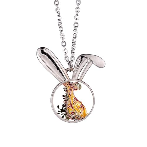 Collier lapin coloré paon idéal pour sublimer une tenue d'été