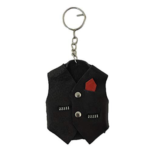 Motorcycle Vest Mini Genuine Leather Keychain