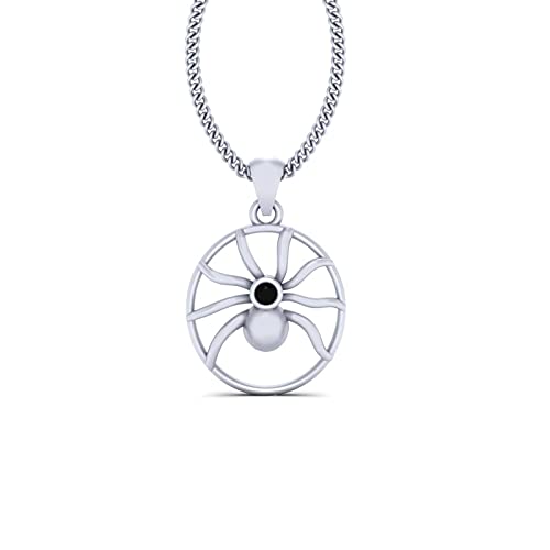 Colgante de araña gótica con diamantes negros el regalo perfecto de plata maciza