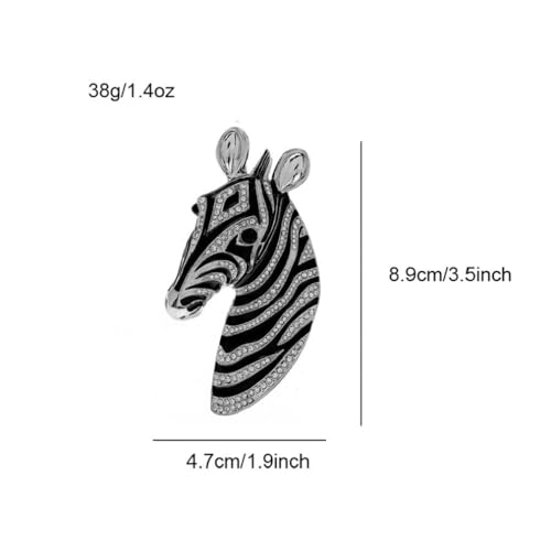 Image of Zebra Head Brooch Pins for Women, African Zebra Brooch Pin, Cute Zebra Animal Brooch Lapel Pin, Bohemian Horse Head Brooches Pins for Women Hat Bag Suit Dress Accessories Jewelry