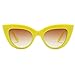 Freckles Mark Vintage Retro Cateye Sunglasses for Women Bold Colorful Cat Eye UV400 Protection (Yellow, 65)