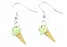 Miniblings Eis Waffeleis Ohrringe Hänger Eiscreme Eisohrringe Minze grün - Handmade Modeschmuck I Ohrhänger Ohrschmuck versilbert