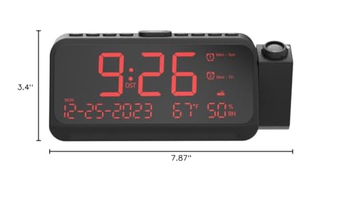 Mesqool CR1024-R Projection Alarm Clock For Bedroom Ceiling, Digital Clock Projector thumb #9