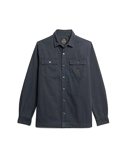 Superdry Canvas Workwear Overshirt T-Shirt pour Homme, Bleu Marine (Midnight Navy), S
