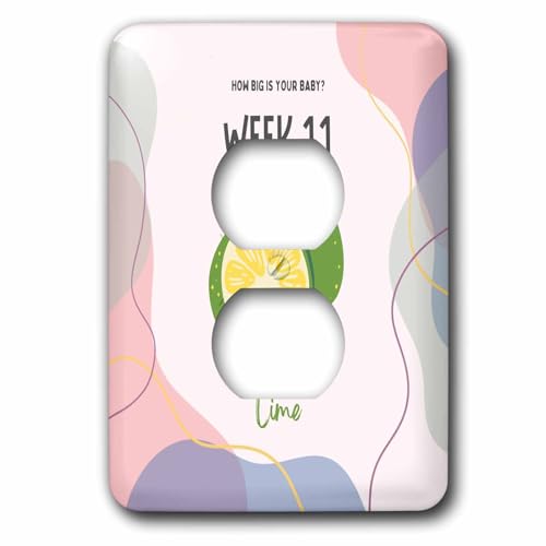 3dRose Image of Lime how big is your baby week 11 - Light Switch Covers (lsp-388463-6)