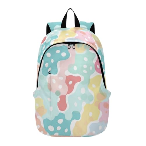 MCHIVER Travel Backpack Rainbow Leopard Modern Casual Daypack Backpacks Lightweight Carry on Bag Water Resistant Hiking Backpack for Women Men