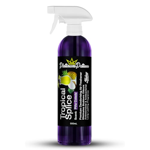 Image of Water-Based Car Air Freshener Spray | Luxury Automotive Deodorizer | Mold-Resistant Formula | Eliminates Odors and Refreshes Vehicle Interior | 17 fl oz | Tropical Splice