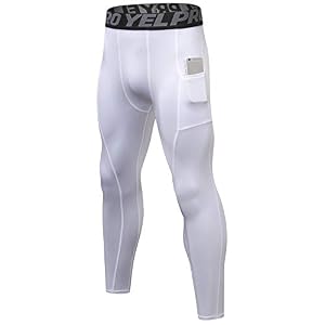 Queerier Herren Kompressionshose Lauf-Leggings Weiß