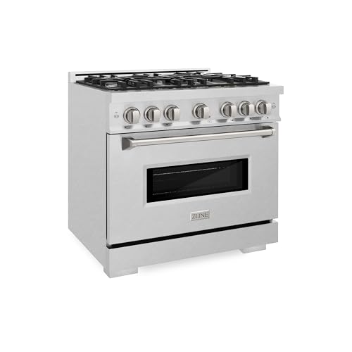 ZLINE 36 in. 5.2 cu. ft. Classic Gas Range with 6 Burner Cooktop and Convection Gas Oven in Satin Stainless Steel (CGRS-36)