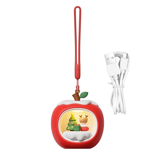 Veilleuse lanterne de Noël en fruit : lampe rechargeable suspendue pour table de chevet